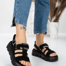 Sandale Dama cu Talpa Joasa 5HXS18 Negru | Mei