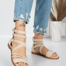 Sandale Dama cu Talpa Joasa 5HXS3 Bej | Mei