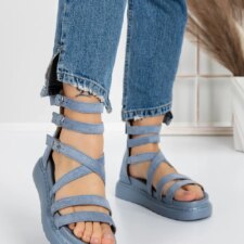 Sandale Dama cu Talpa Joasa 5HXS9 Albastru | Mei