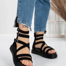 Sandale Dama cu Talpa Joasa 5HXS9 Negru | Mei