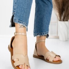 Sandale Dama cu Talpa Joasa 5PT6 Bej | Mei