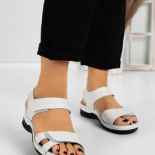 Sandale Dama cu Talpa Joasa 5Q22 Alb | Mei