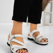 Sandale Dama cu Talpa Joasa 5Q23 Alb | Mei