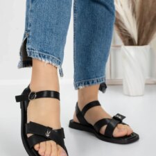 Sandale Dama cu Talpa Joasa 5SY3 Negru | Mei