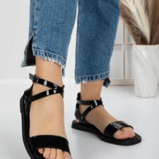 Sandale Dama cu Talpa Joasa 5SY5 Negru | Mei