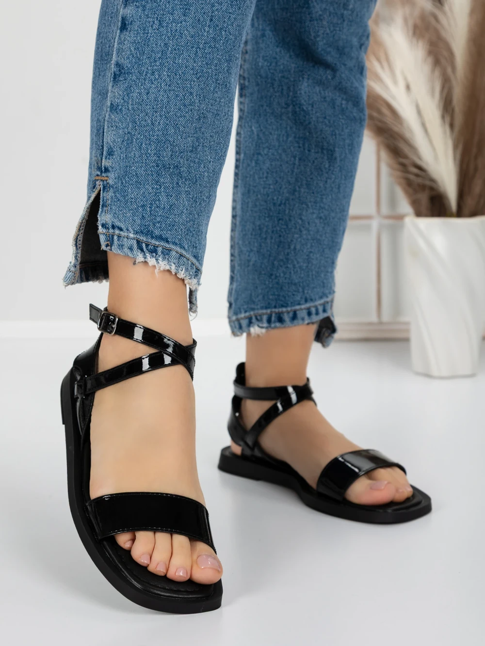 Sandale Dama cu Talpa Joasa 5SY5 Negru | Mei 1 Sandale Dama cu Talpa Joasa 5SY5 Negru | Mei