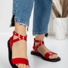 Sandale Dama cu Talpa Joasa 5SY5 Rosu | Mei