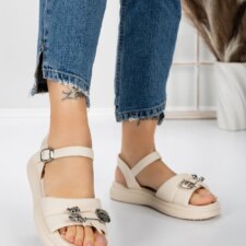 Sandale Dama cu Talpa Joasa 5WL23 Bej | Mei