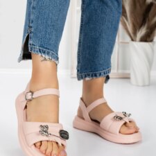 Sandale Dama cu Talpa Joasa 5WL23 Roz | Mei
