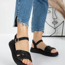 Sandale Dama cu Talpa Joasa 5WL30 Negru | Mei