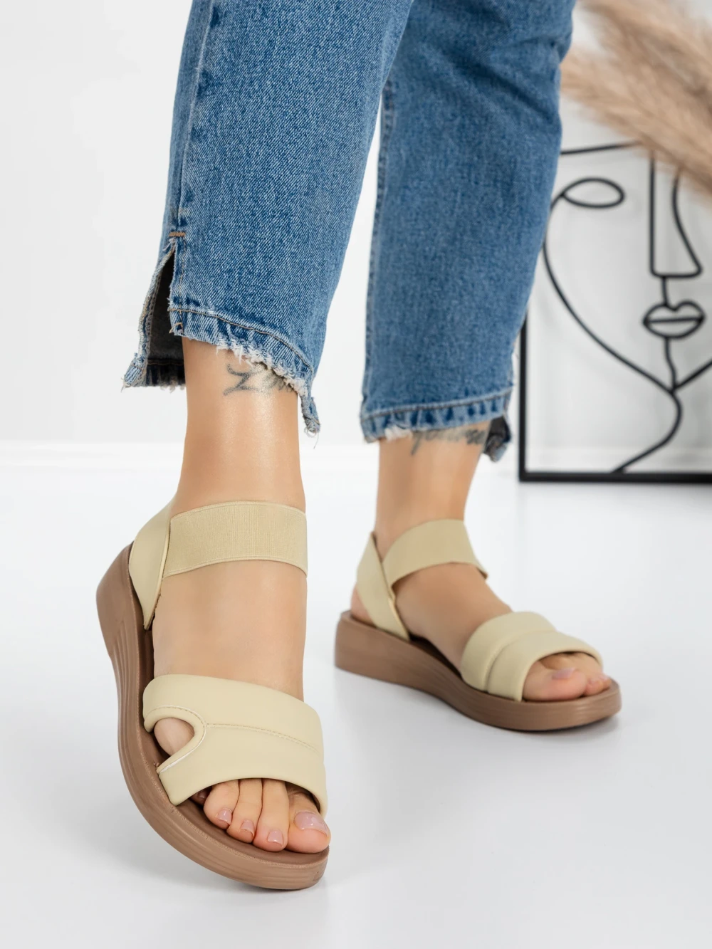 Sandale Dama cu Talpa Joasa 5XJ55 Galben | Mei 1 Sandale Dama cu Talpa Joasa 5XJ55 Galben | Mei