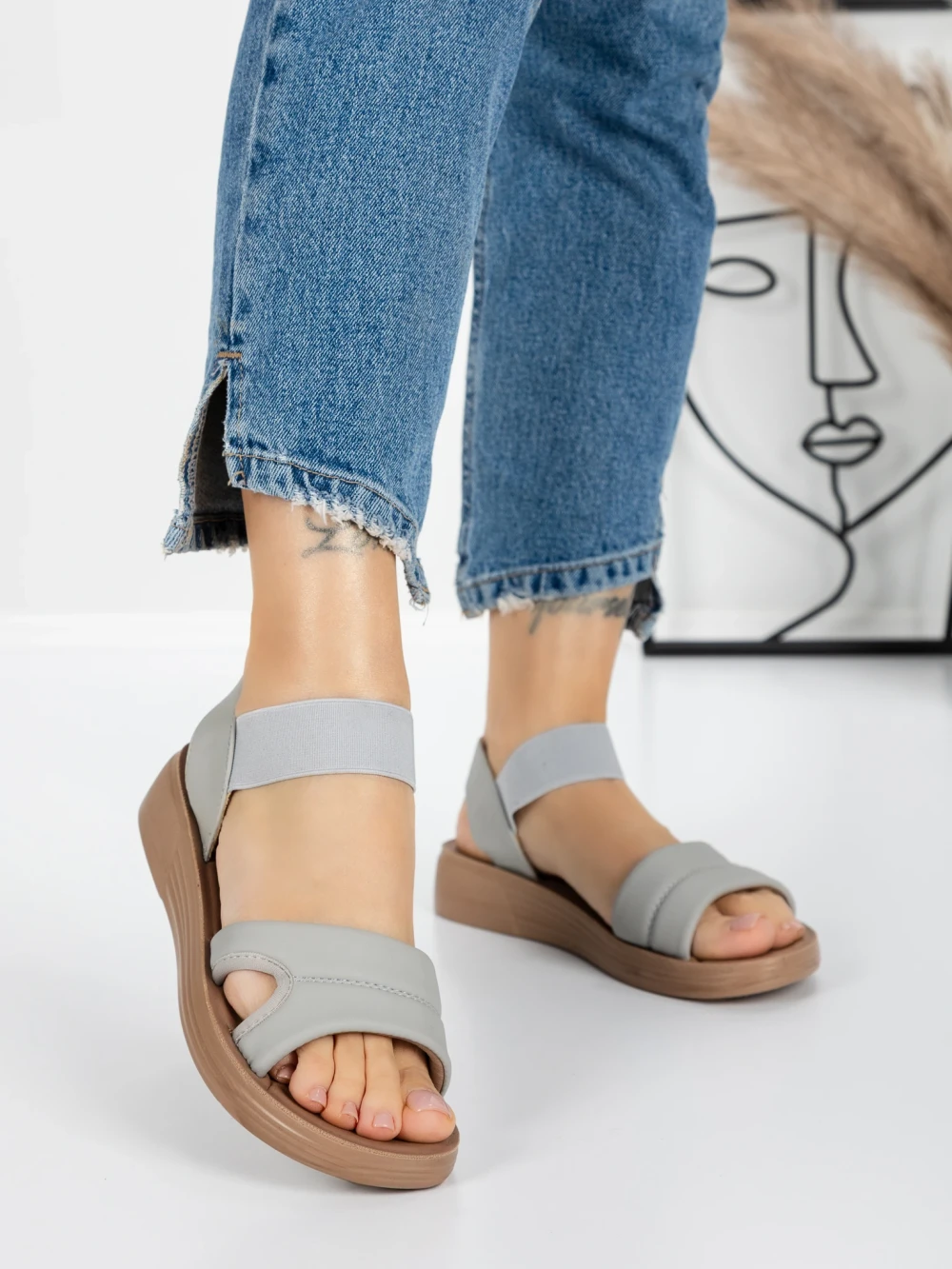 Sandale Dama cu Talpa Joasa 5XJ55 Gri | Mei 1 Sandale Dama cu Talpa Joasa 5XJ55 Gri | Mei