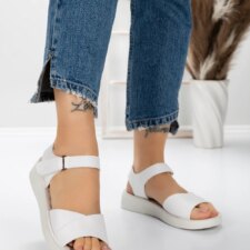 Sandale Dama cu Talpa Joasa 5XJ56 Alb | Mei