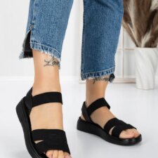 Sandale Dama cu Talpa Joasa 5XJ65 Negru | Mei