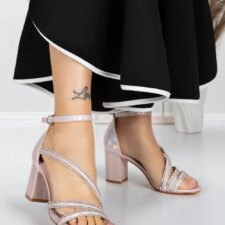Sandale Dama cu Toc Gros 3AXKK188 Champagne | Mei