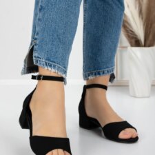 Sandale Dama cu Toc Gros 3HXS65 Negru | Mei