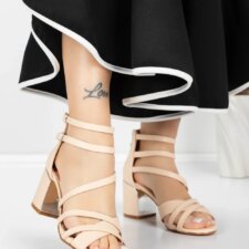 Sandale Dama cu Toc Gros 5XKK26 Bej | Mei