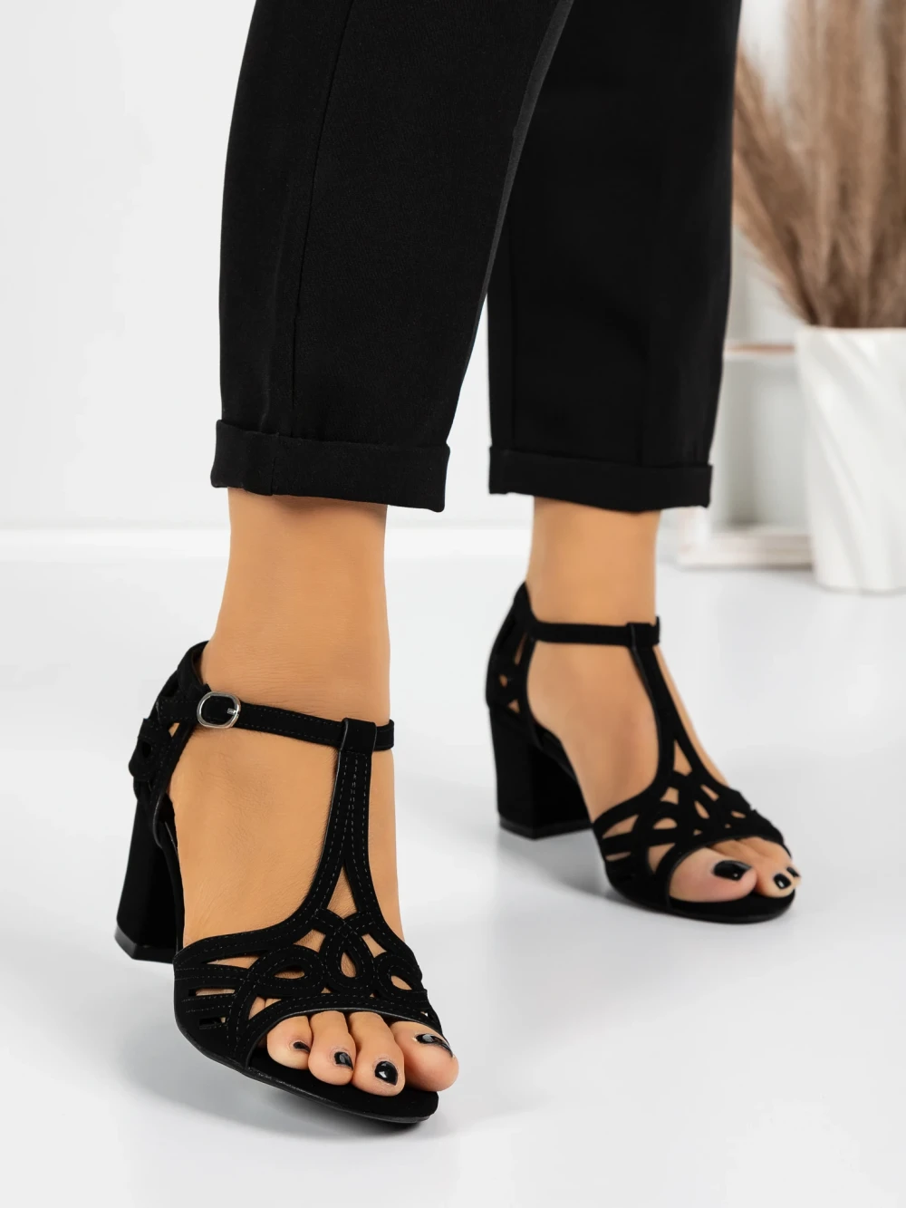 Sandale Dama cu Toc Gros 5XKK5 Negru | Mei 1 Sandale Dama cu Toc Gros 5XKK5 Negru | Mei