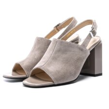 Sandale Dama cu Toc Gros K24095-7893 Gri | Advancer