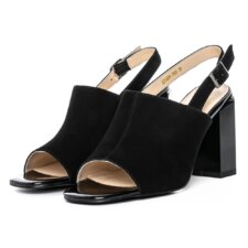 Sandale Dama cu Toc Gros K24095-7893 Negru | Advancer