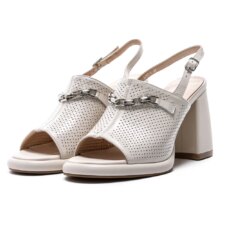 Sandale Dama cu Toc Gros K347-1 Crem | Advancer