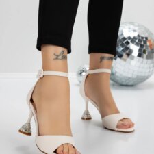 Sandale Dama cu Toc Subtire 5XKK17 Bej | Mei