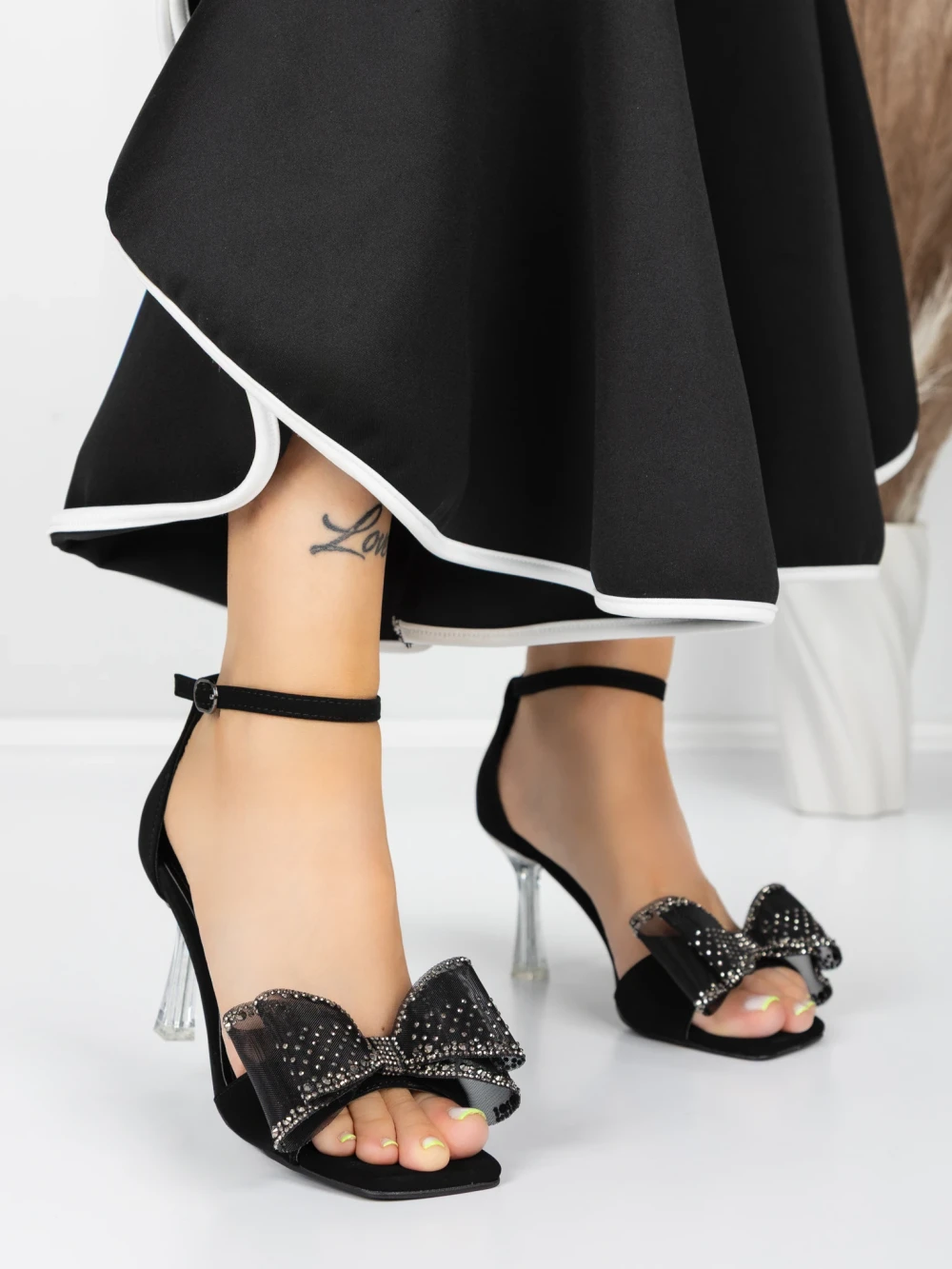 Sandale Dama cu Toc Subtire 5XKK22 Negru | Mei 1 Sandale Dama cu Toc Subtire 5XKK22 Negru | Mei