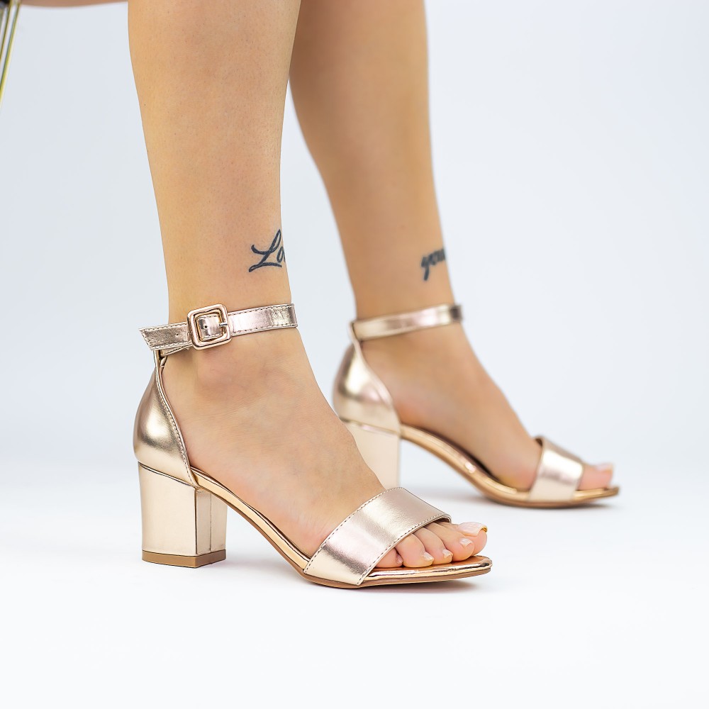 Sandale Dama cu Toc gros 2XKK572A Champagne | Mei 1 Sandale Dama cu Toc gros 2XKK572A Champagne | Mei