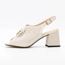 Sandale Dama cu Toc gros K377-1B Crem | Advancer