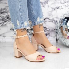 Sandale Dama cu Toc gros XKK566A Bej Mei