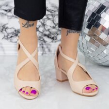 Sandale Dama cu Toc gros YXD20A Bej Mei