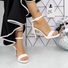 Sandale Dama cu Toc subtire 2XKK90 Alb Mei