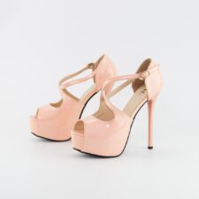 Sandale Dama cu Toc subtire si Platforma OLGM5 Roz | Mei