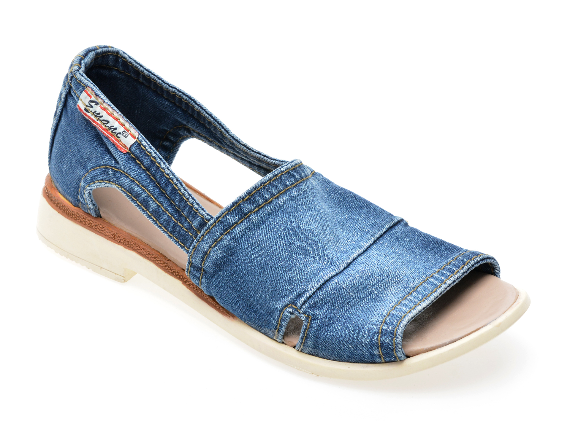 Sandale EMANI albastre, 20101, din material textil 1 Sandale EMANI albastre