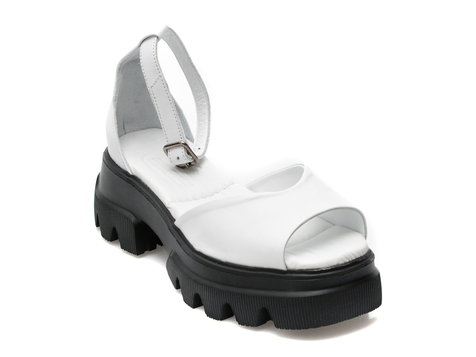 Sandale EMANI albe, 69S, din piele naturala 1 Sandale EMANI albe