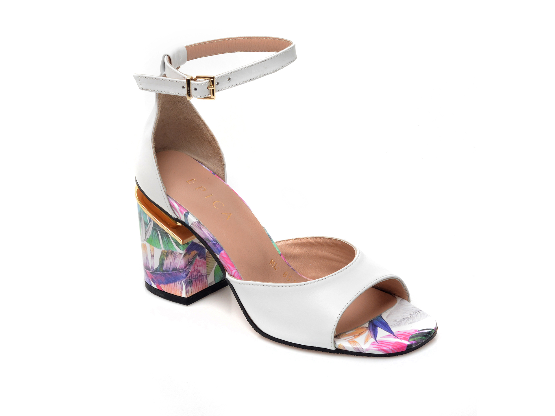 Sandale EPICA albe, 851, din piele naturala 1 Sandale EPICA albe