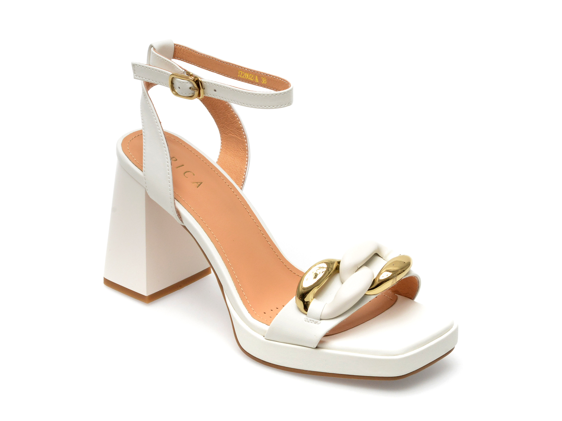Sandale EPICA albe, JZ20020, din piele naturala 1 Sandale EPICA albe