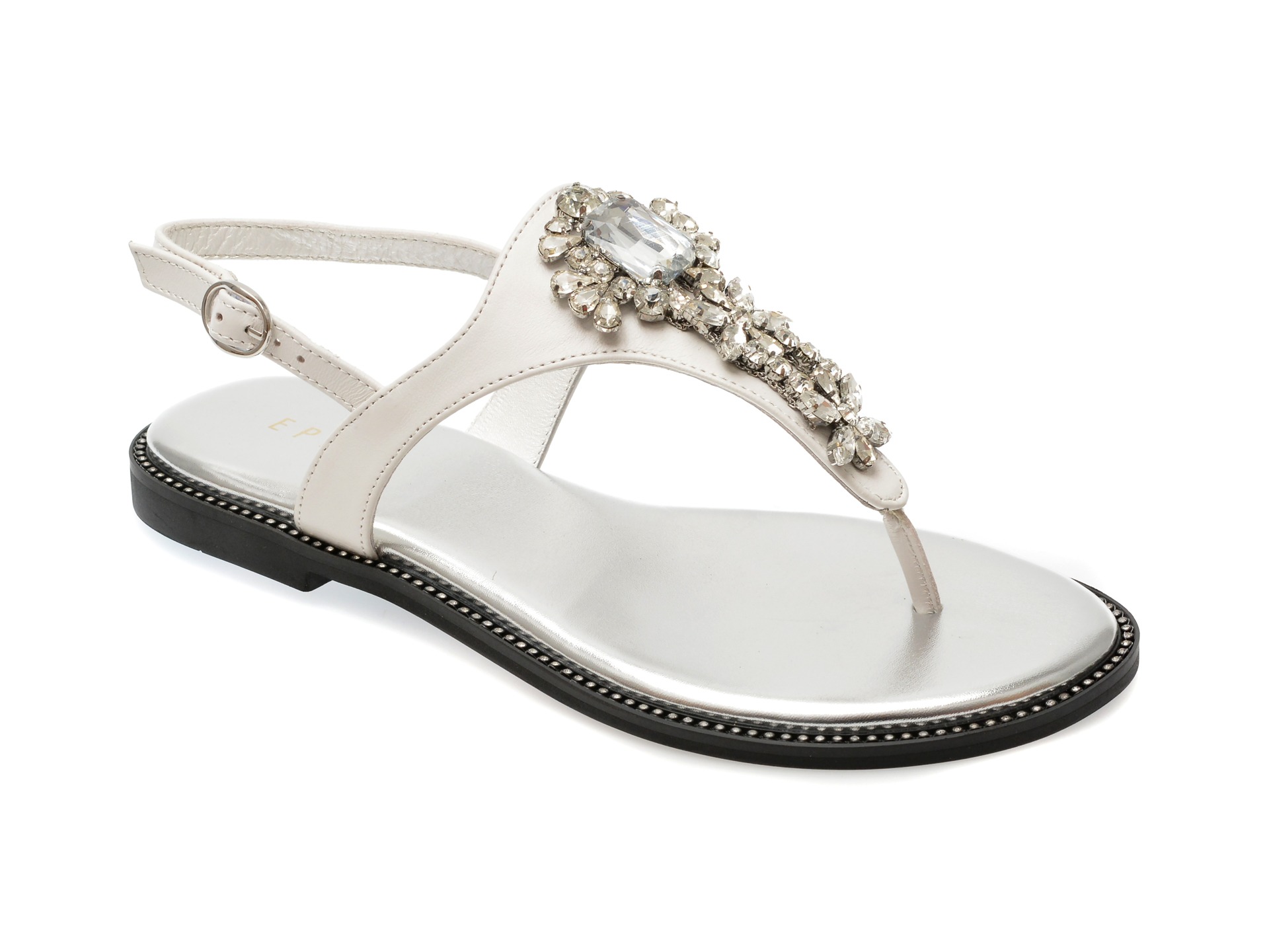 Sandale EPICA albe, W343, din piele naturala 1 Sandale EPICA albe