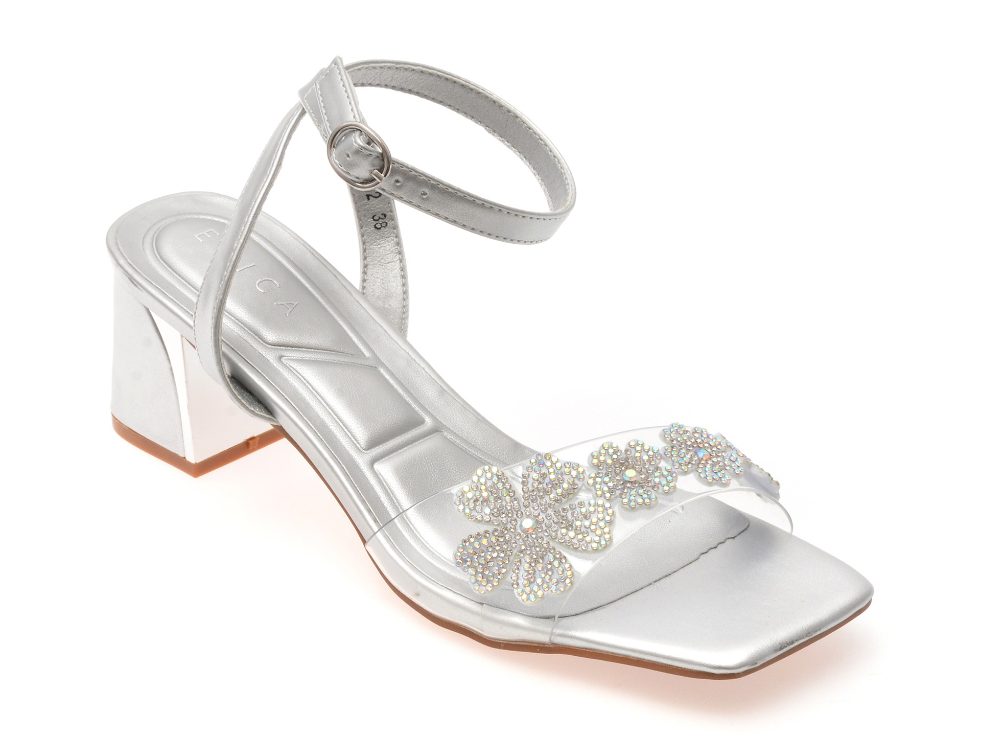 Sandale EPICA argintii, 101602, din piele ecologica 1 Sandale EPICA argintii