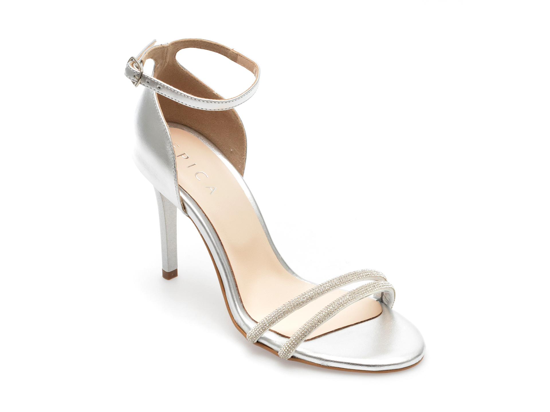 Sandale EPICA argintii, 168, din piele intoarsa 1 Sandale EPICA argintii