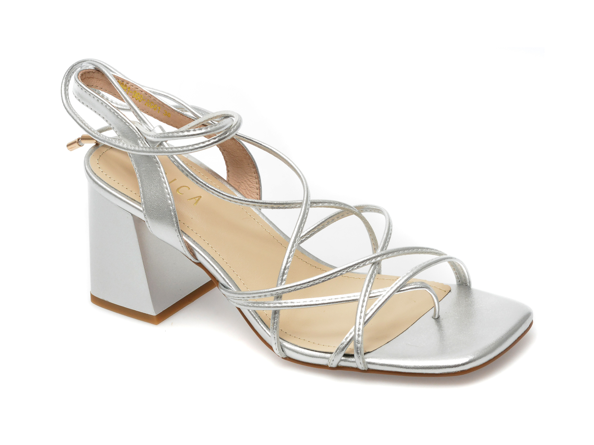 Sandale EPICA argintii, 2881968, din piele ecologica 1 Sandale EPICA argintii