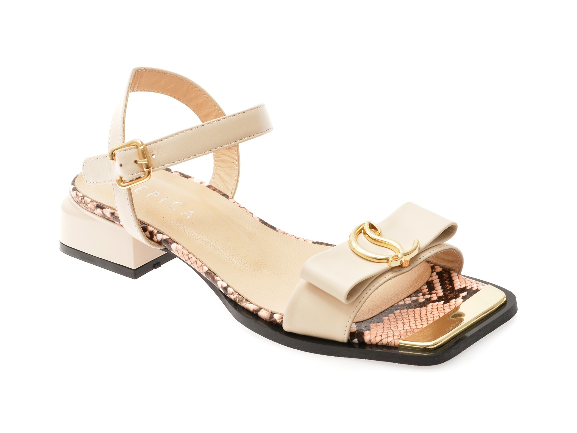 Sandale EPICA bej, 441333, din piele naturala 1 Sandale EPICA bej