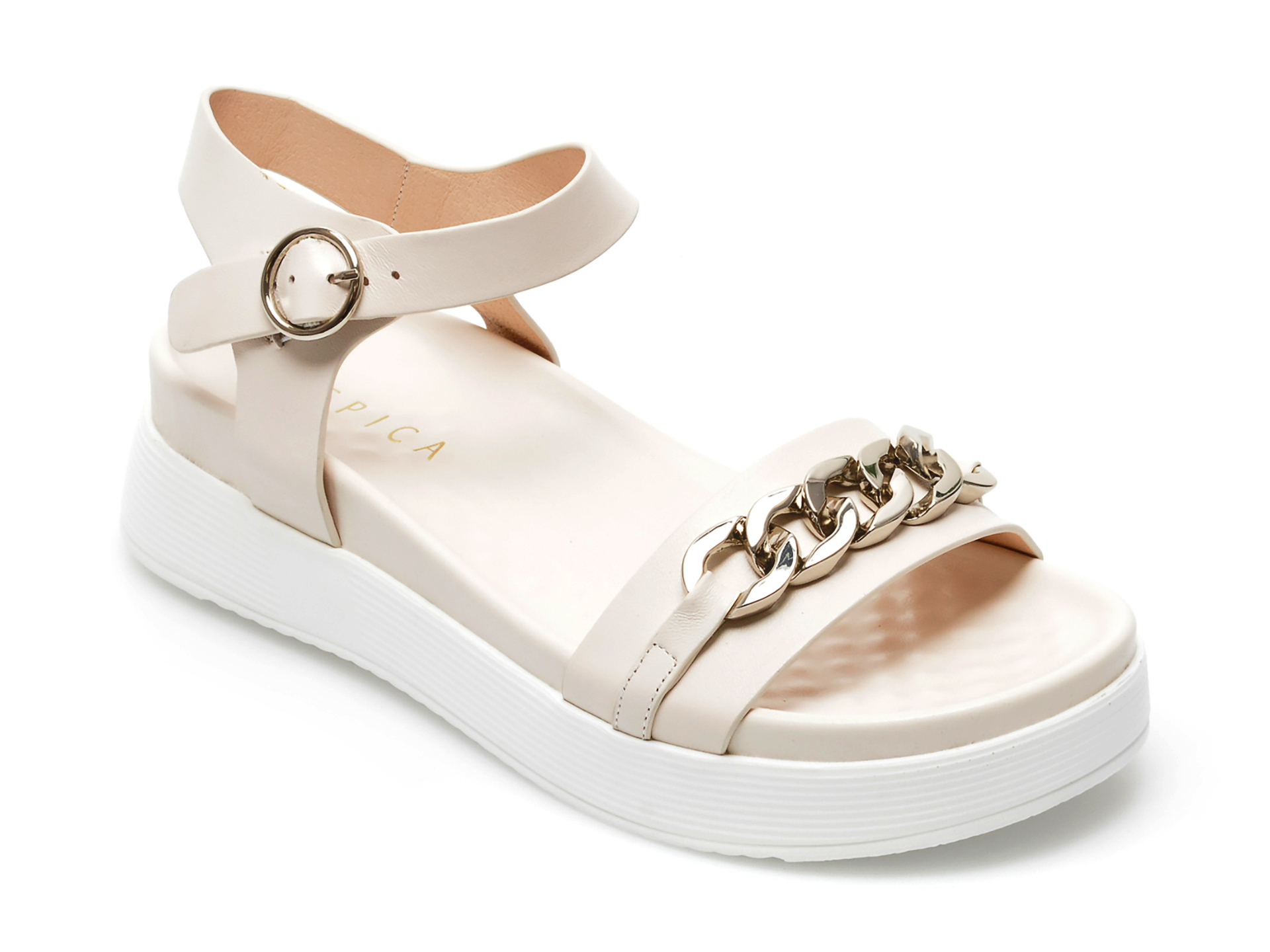 Sandale EPICA bej, 6367, din piele naturala 1 Sandale EPICA bej