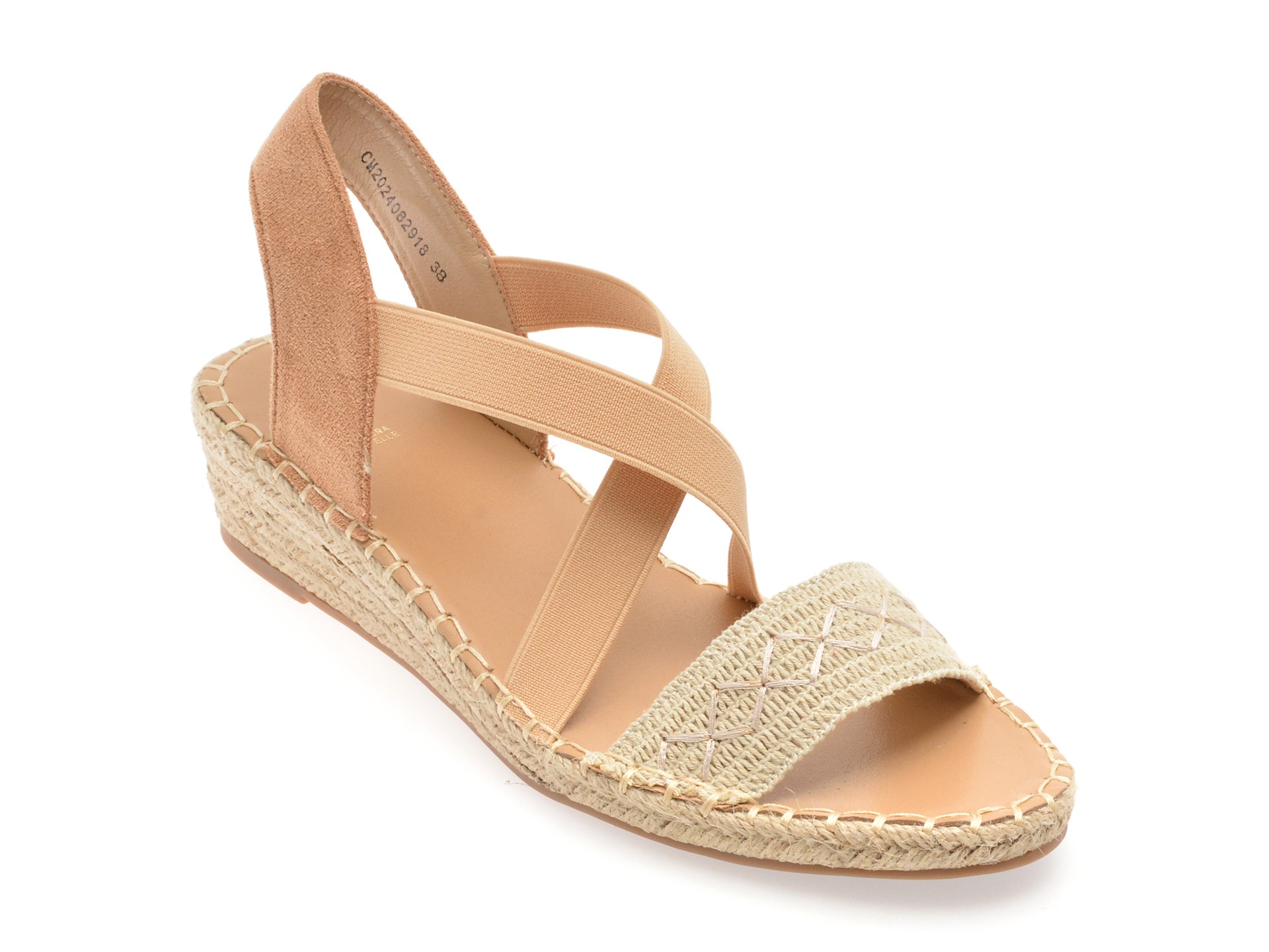 Sandale EPICA bej, 82918, din material textil 1 Sandale EPICA bej