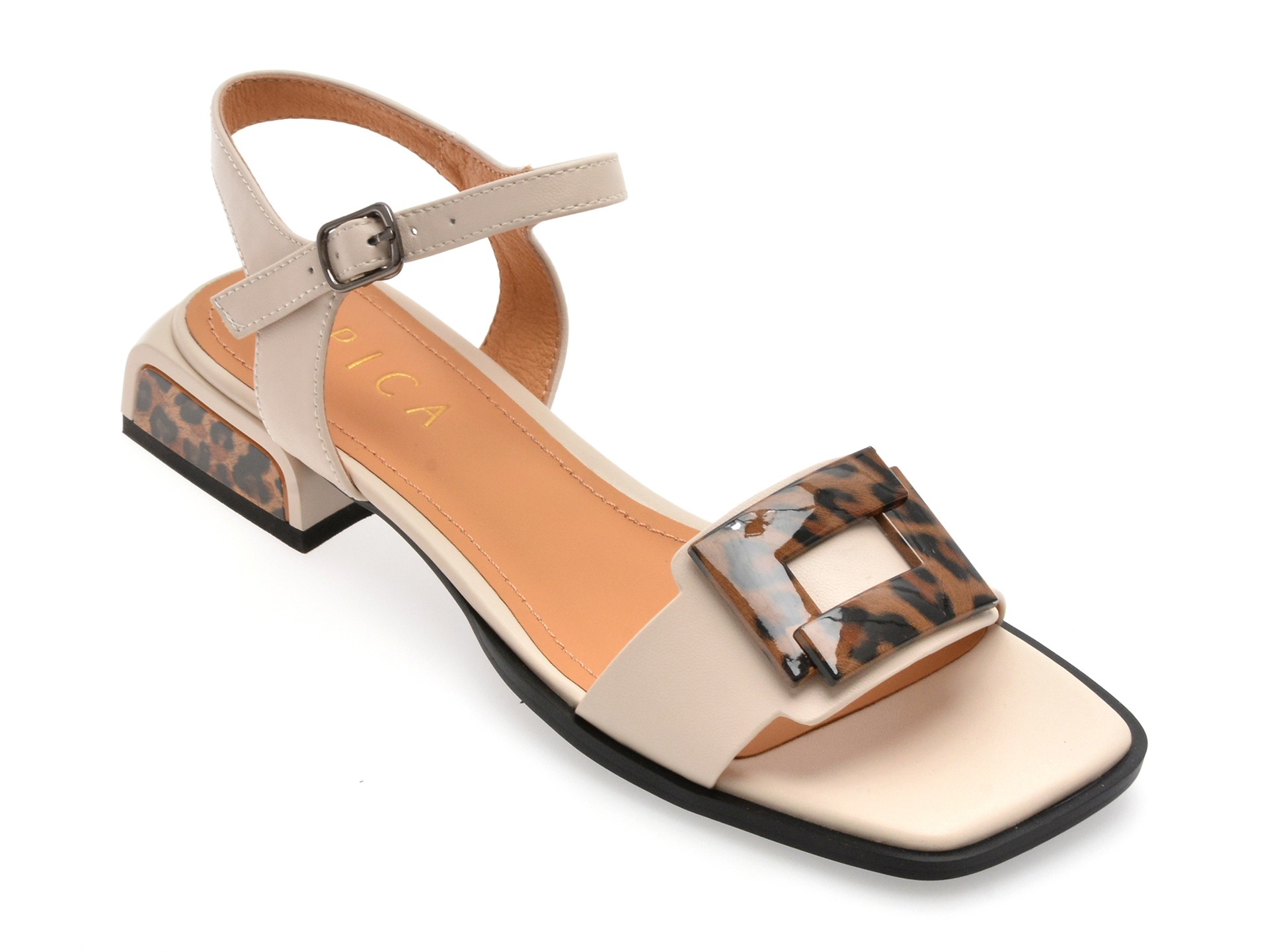 Sandale EPICA bej, D175, din piele naturala 1 Sandale EPICA bej