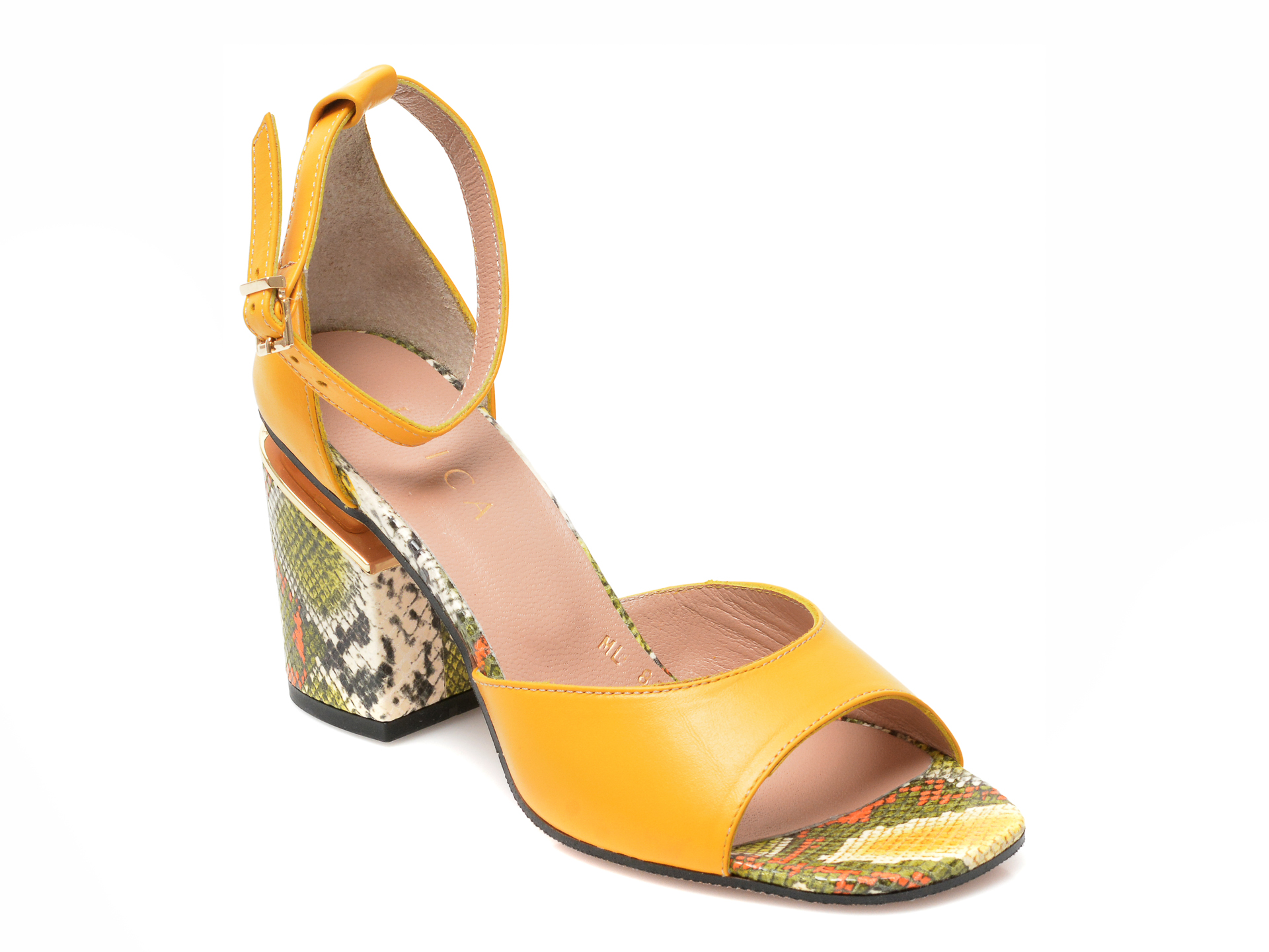 Sandale EPICA galbene, 851, din piele naturala 1 Sandale EPICA galbene