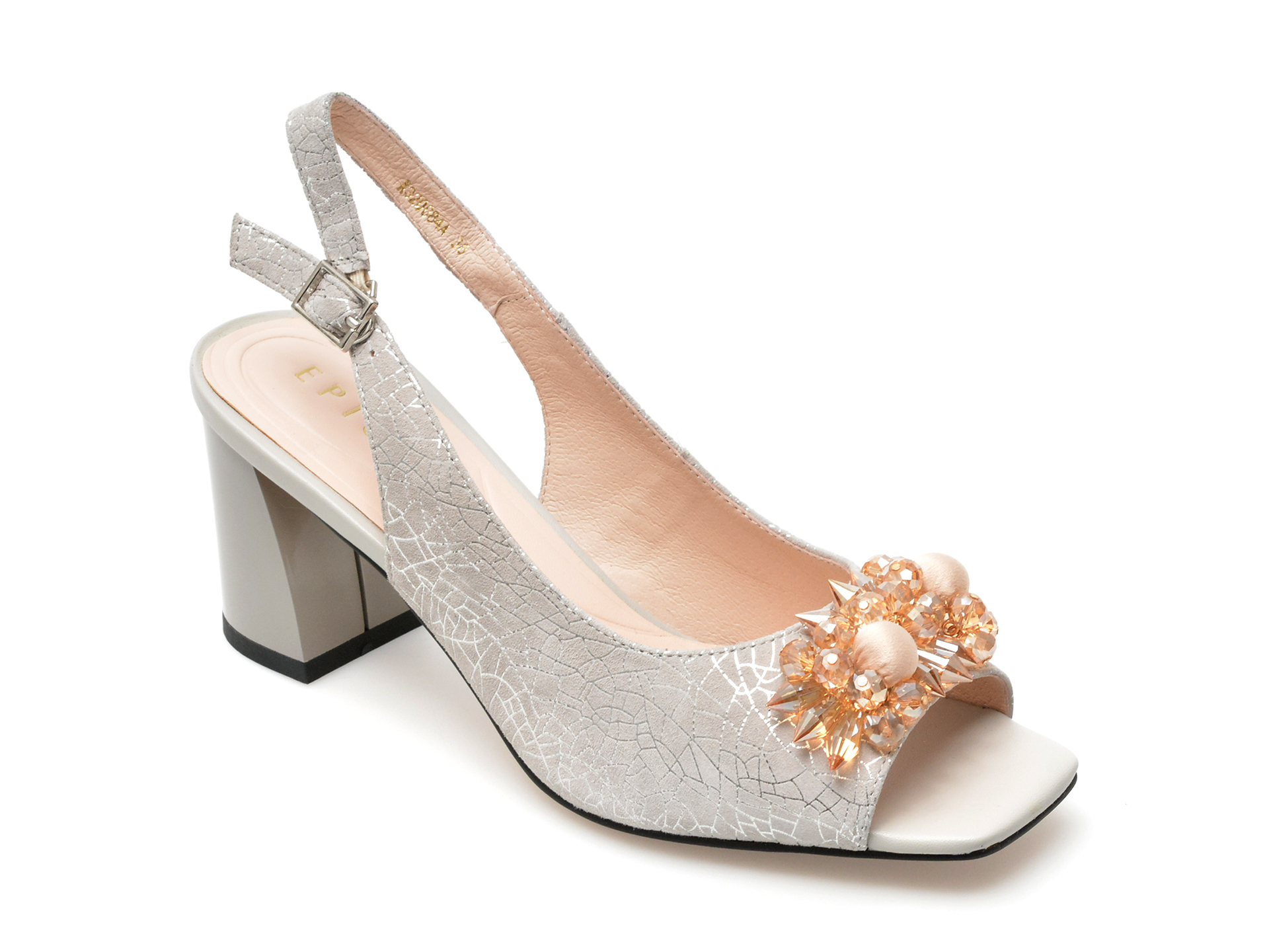 Sandale EPICA gri, K320084, din piele intoarsa 1 Sandale EPICA gri