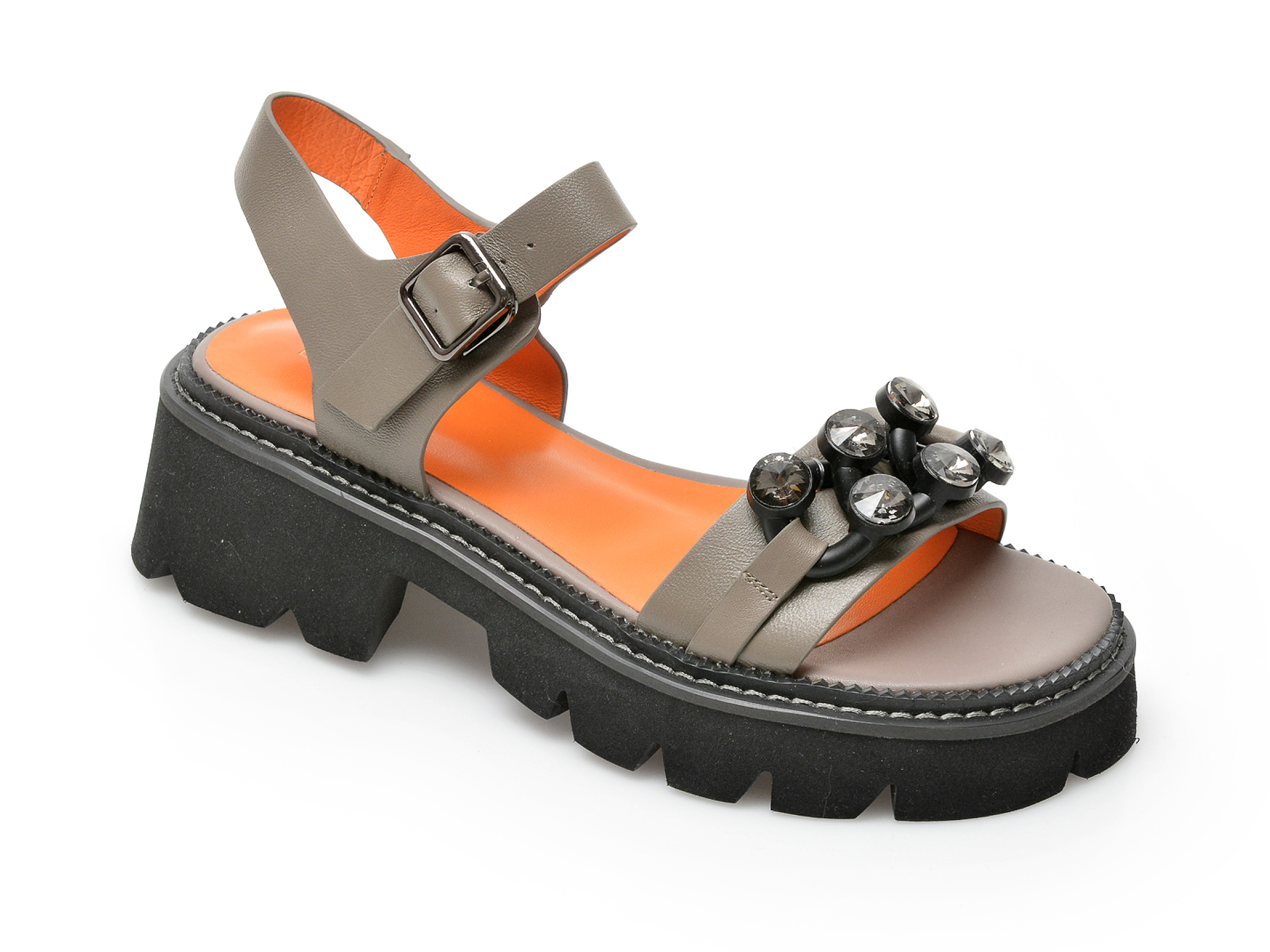 Sandale EPICA gri, LD205, din piele naturala 1 Sandale EPICA gri