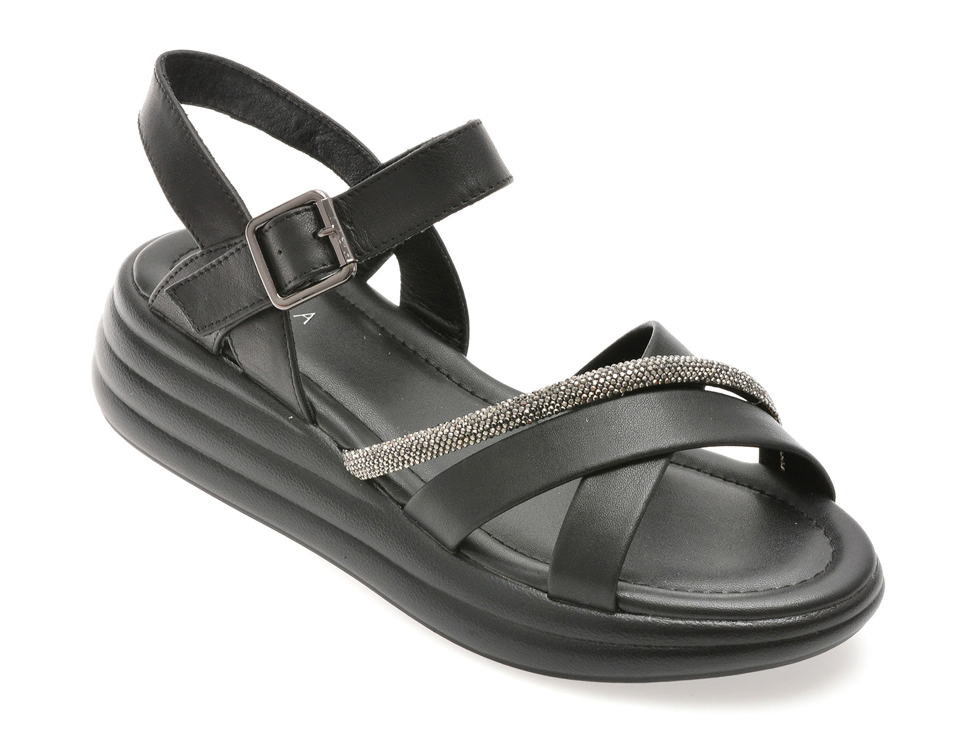 Sandale EPICA negre, 1136C12, din piele naturala 1 Sandale EPICA negre
