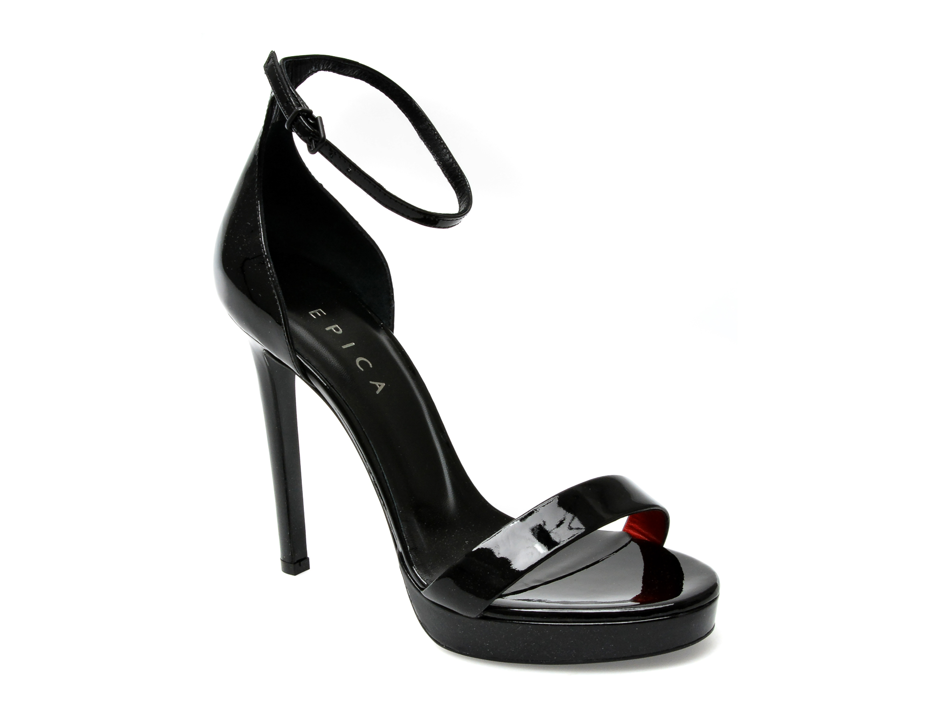 Sandale EPICA negre, 21157, din piele naturala lacuita 1 Sandale EPICA negre